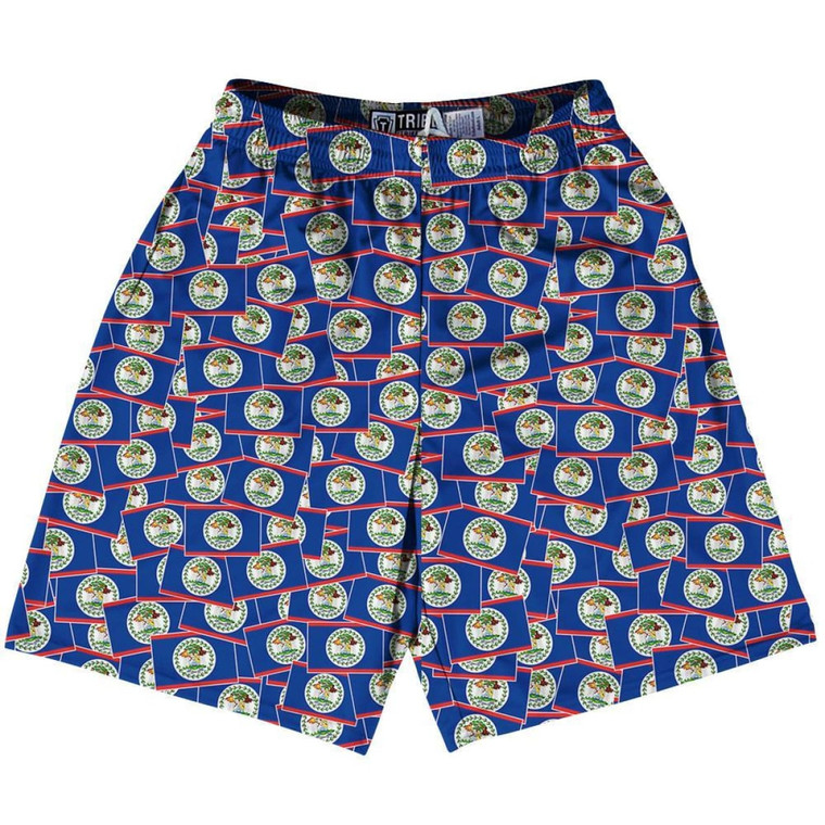 Tribe Belize Party Flags Lacrosse Shorts Made in USA - Blue