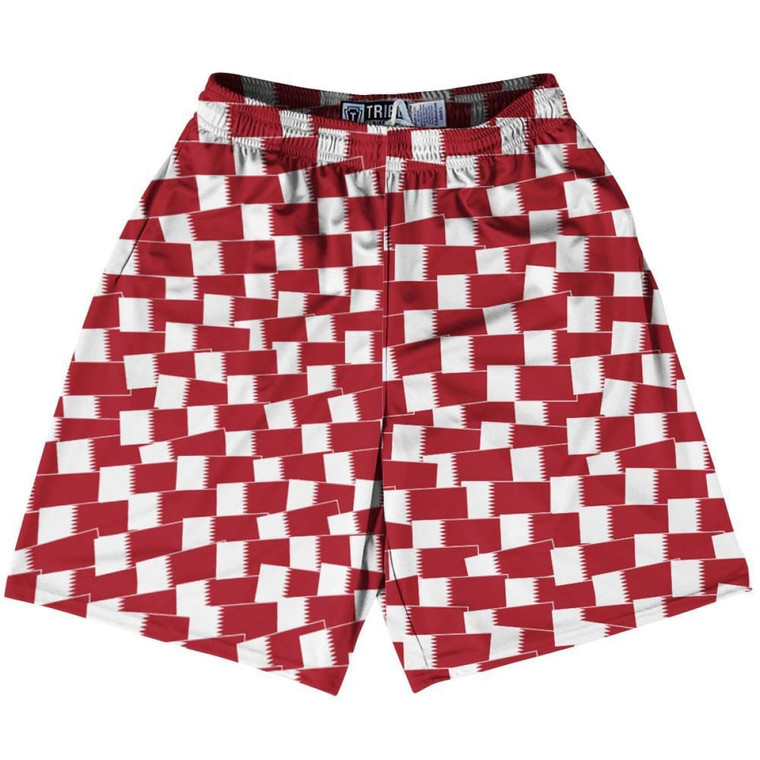 Tribe Qatar Party Flags Lacrosse Shorts Made in USA - Maroon