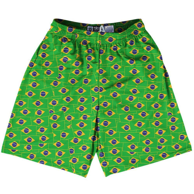 Tribe Brazil Party Flags Lacrosse Shorts Made in USA - Green