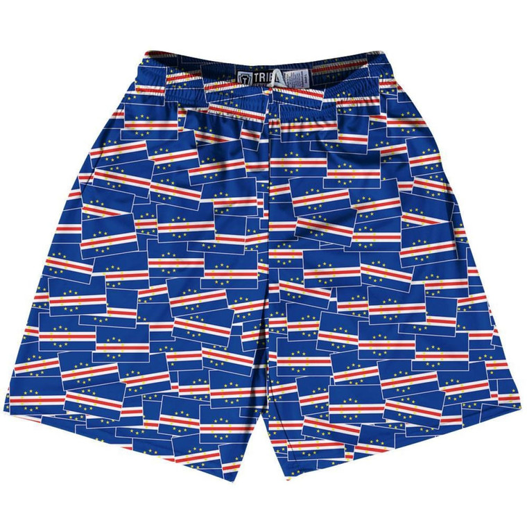 Tribe Cape Verde Party Flags Lacrosse Shorts Made in USA - Blue