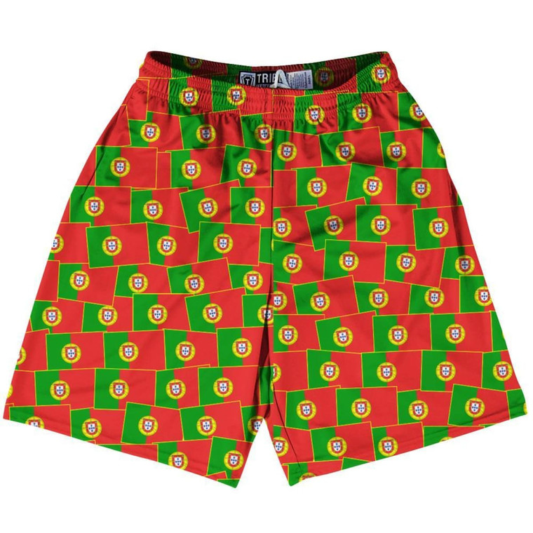Tribe Portugal Party Flags Lacrosse Shorts Made in USA - Green Red