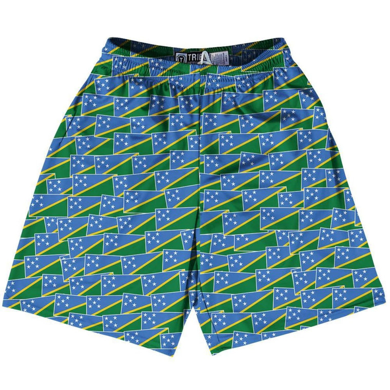 Tribe Solomon Islands Party Flags Lacrosse Shorts Made in USA - Green Blue