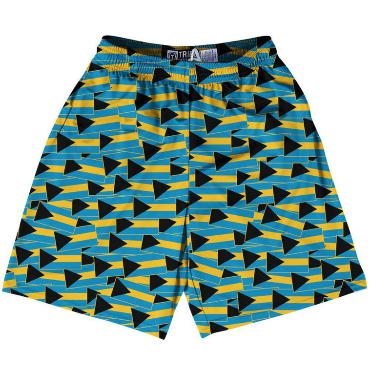 Tribe Bahamas Party Flags Lacrosse Shorts Made in USA - Blue Black