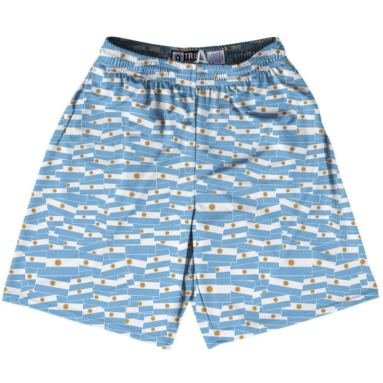 Tribe Argentina Party Flags Lacrosse Shorts Made in USA - Blue