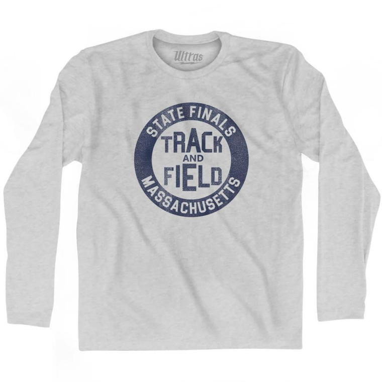 Massachusetts State Finals Track and Field Adult Cotton Long Sleeve T-Shirt - Grey Heather