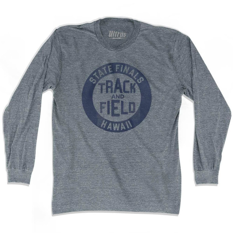 Hawaii State Finals Track and Field Adult Tri-Blend Long Sleeve T-shirt - Athletic Grey
