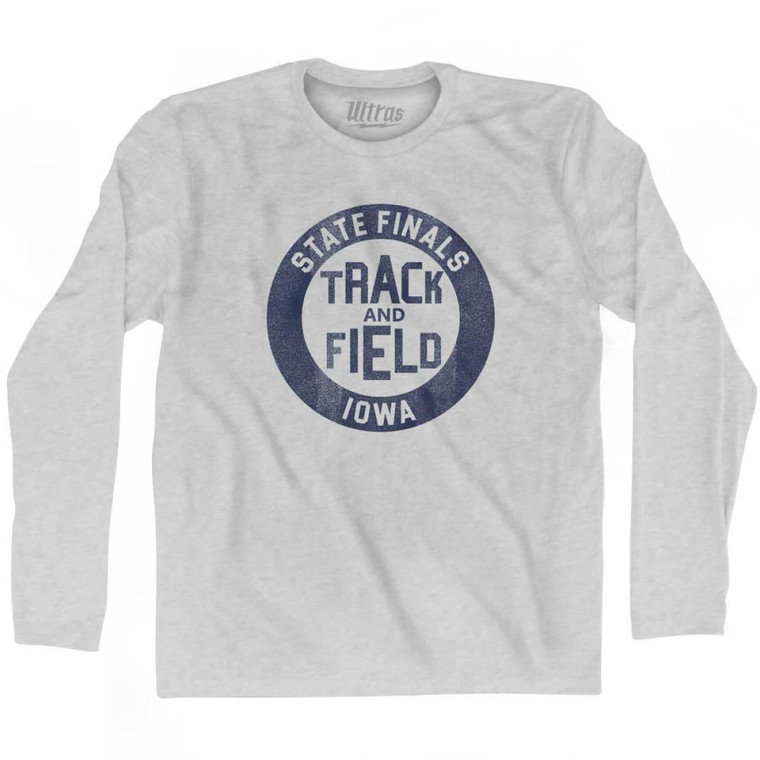 Iowa State Finals Track and Field Adult Cotton Long Sleeve T-Shirt - Grey Heather