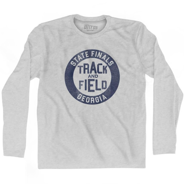 Georgia State Finals Track and Field Adult Cotton Long Sleeve T-Shirt - Grey Heather