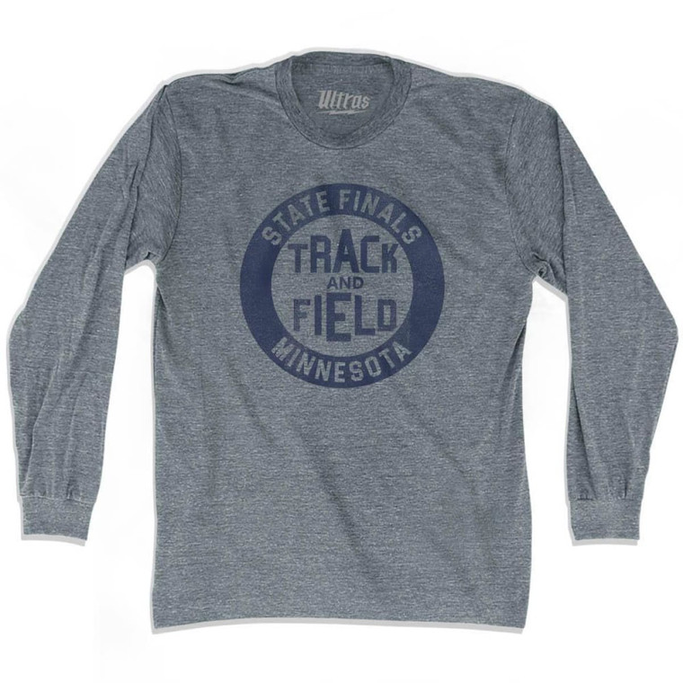 Minnesota State Finals Track and Field Adult Tri-Blend Long Sleeve T-shirt - Athletic Grey