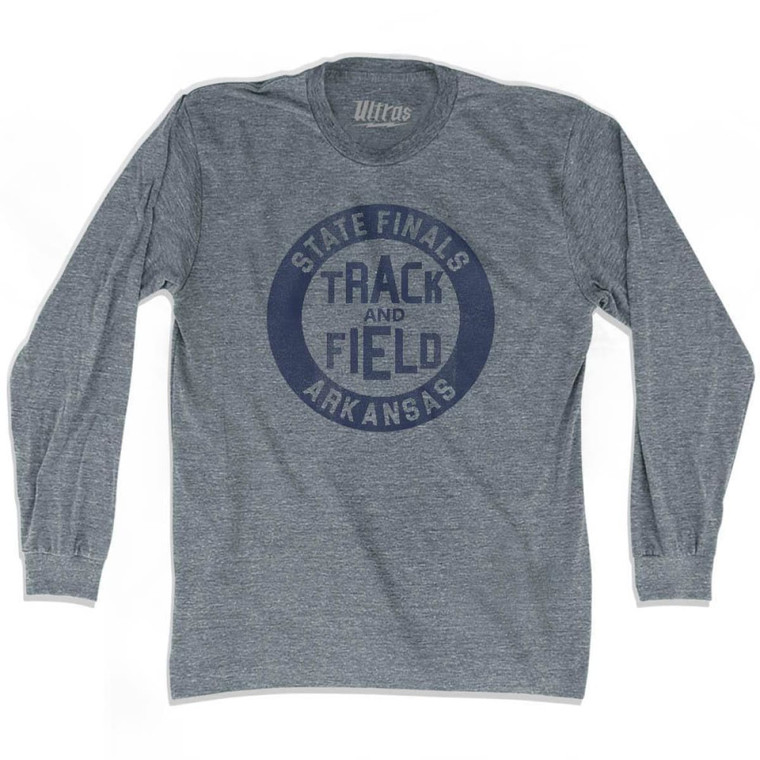 Arkansas State Finals Track and Field Adult Tri-Blend Long Sleeve T-shirt - Athletic Grey