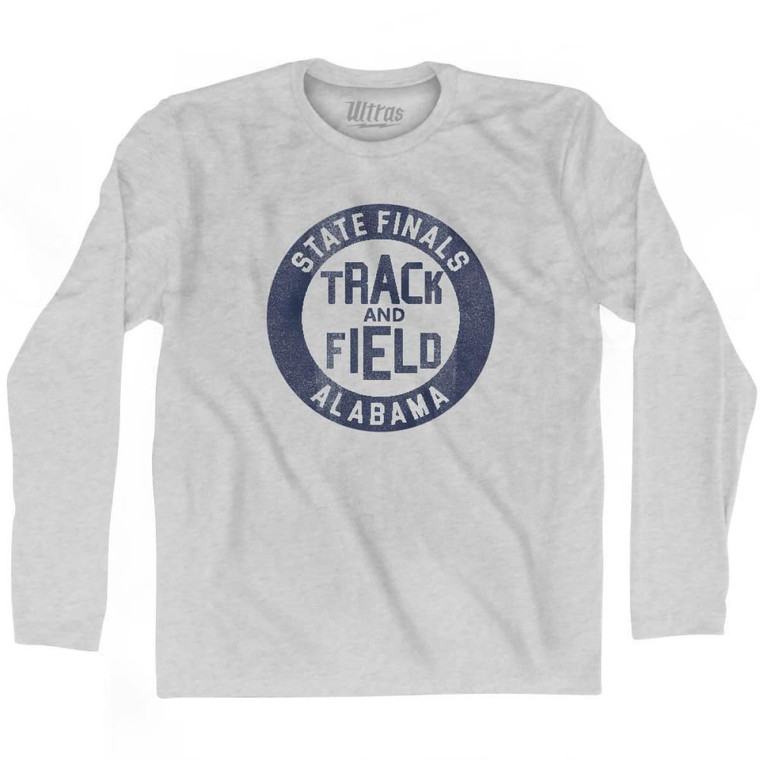 Alabama State Finals Track and Field Adult Cotton Long Sleeve T-Shirt - Grey Heather