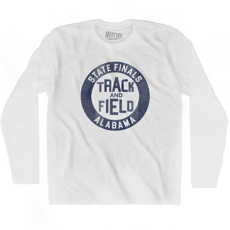 Alabama State Finals Track and Field Adult Cotton Long Sleeve T-shirt - White