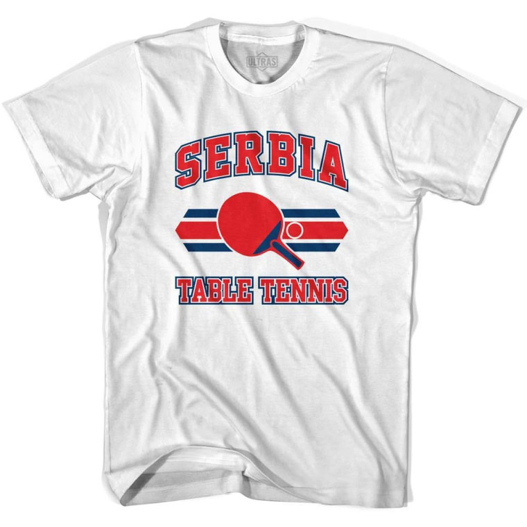 Serbia Table Tennis Youth Cotton T-shirt - White