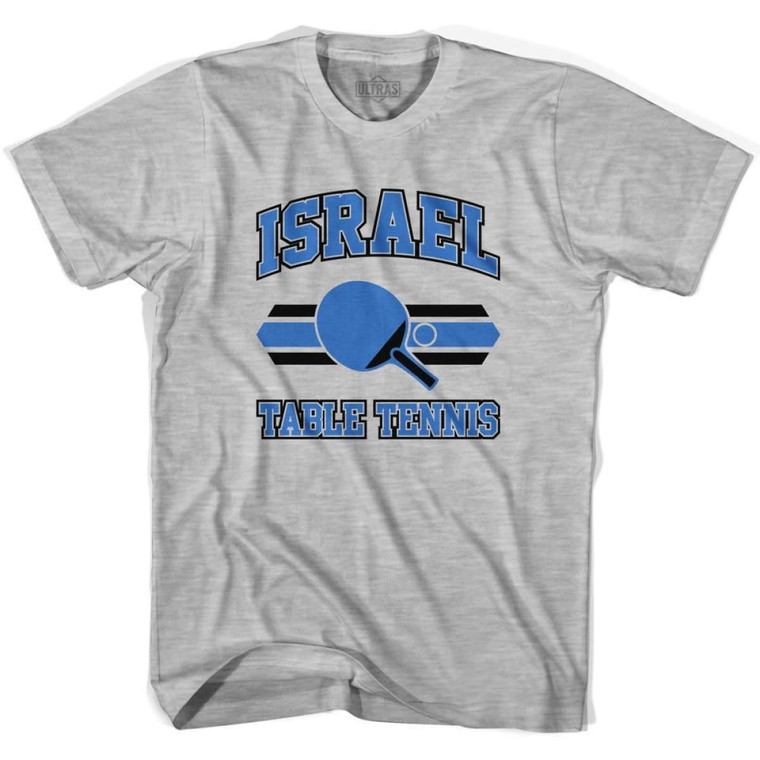 Israel Table Tennis Adult Cotton T-Shirt - Grey Heather