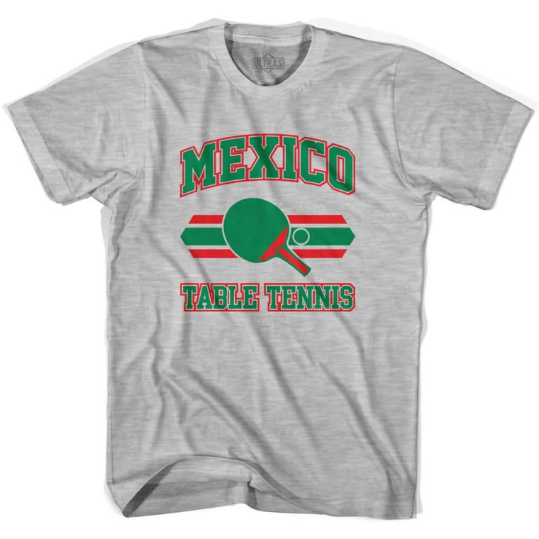 Mexico Table Tennis Adult Cotton T-Shirt - Grey Heather