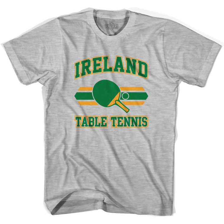 Ireland Table Tennis Adult Cotton T-Shirt - Grey Heather