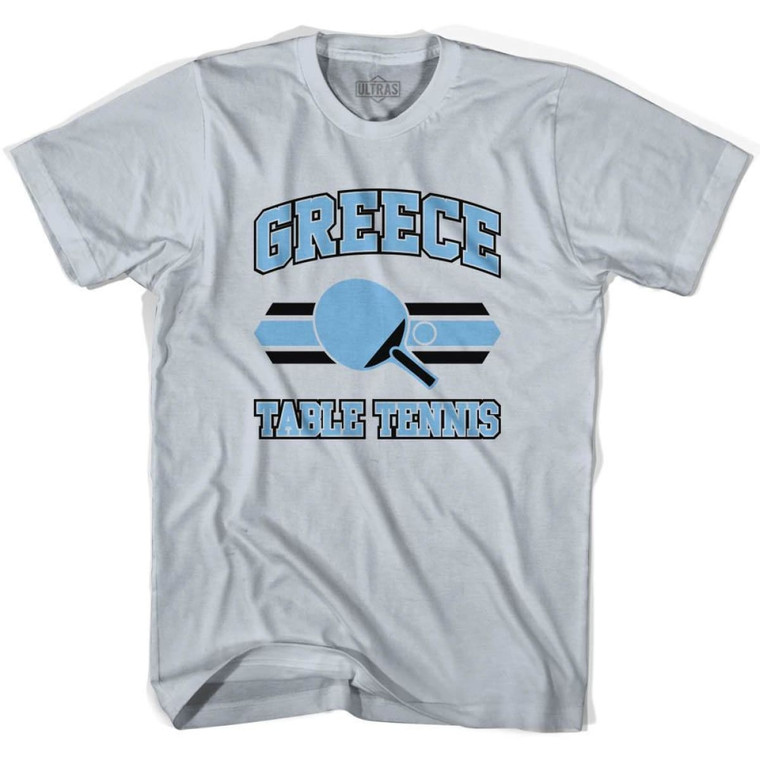 Greece Table Tennis Adult Cotton T-Shirt - Cool Grey