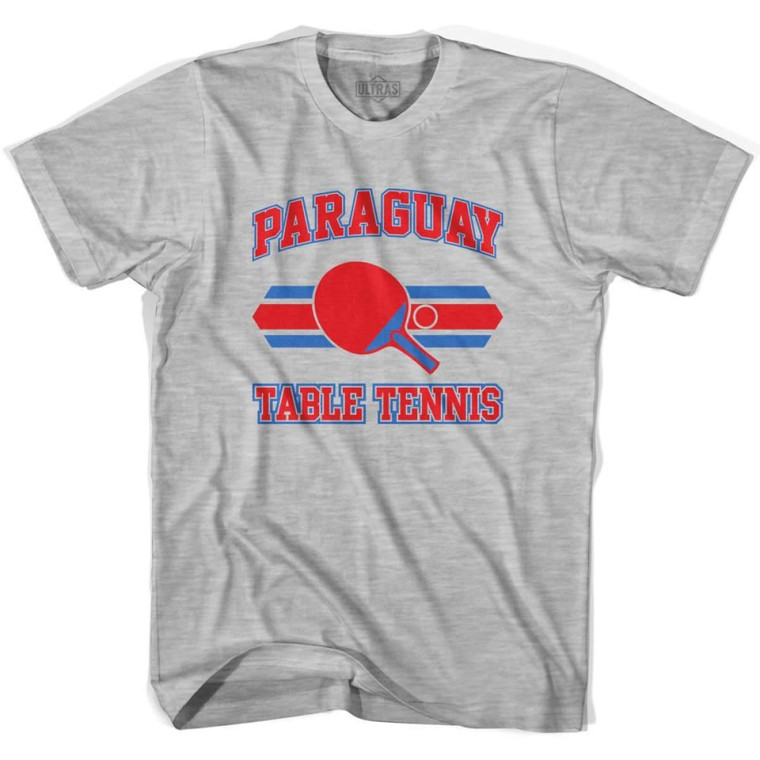 Paraguay Table Tennis Womens Cotton T-Shirt - Grey Heather