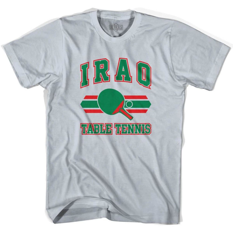 Iraq Table Tennis Adult Cotton T-Shirt - Cool Grey