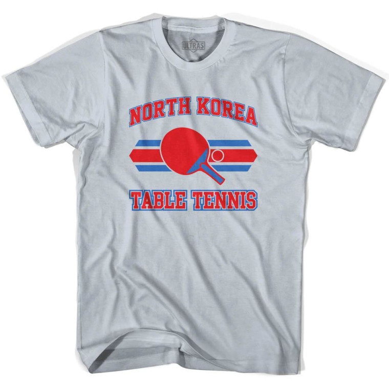 North Korea Table Tennis Adult Cotton T-Shirt - Cool Grey