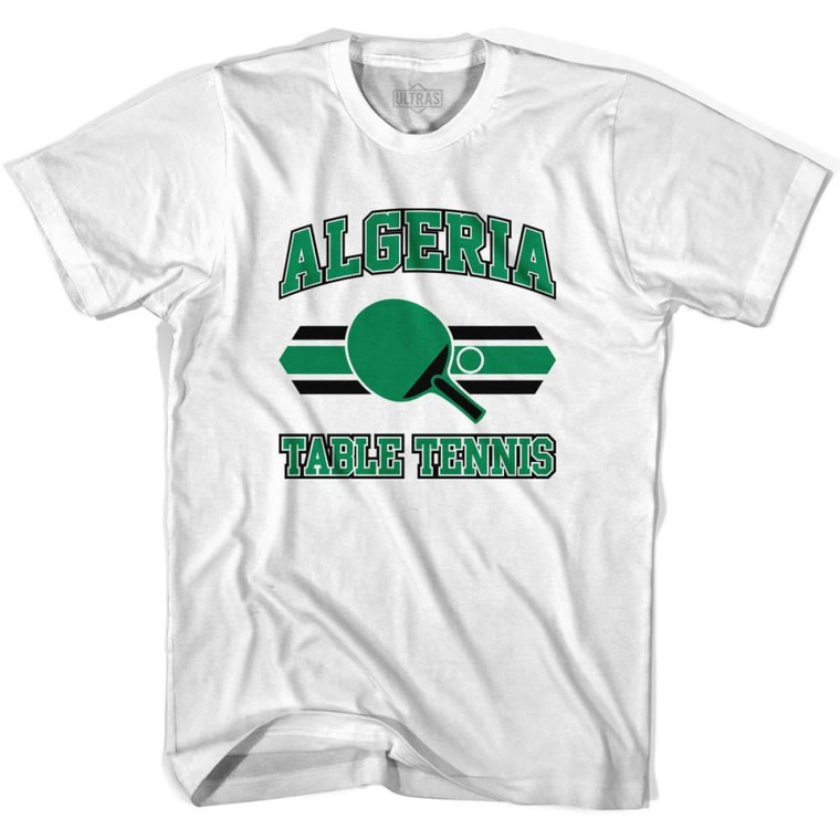 Algeria Table Tennis Adult Cotton T-shirt - White