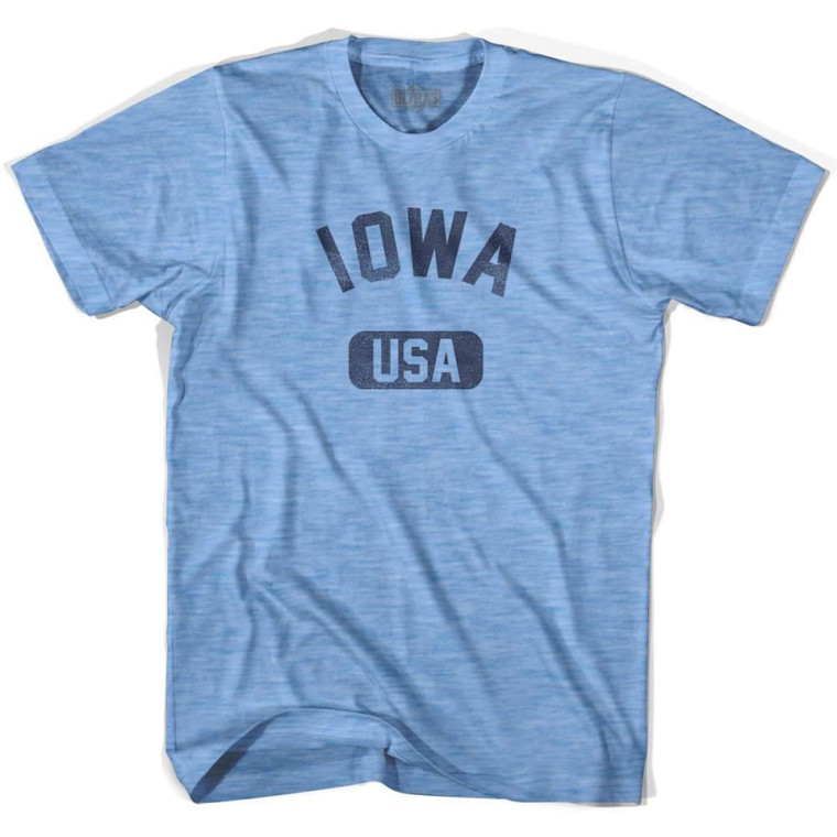 Iowa USA Adult Tri-Blend T-Shirt - Athletic Blue
