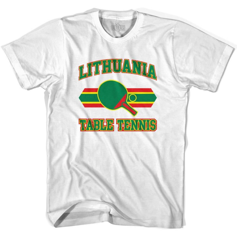 Lithuania Table Tennis Womens Cotton T-shirt - White