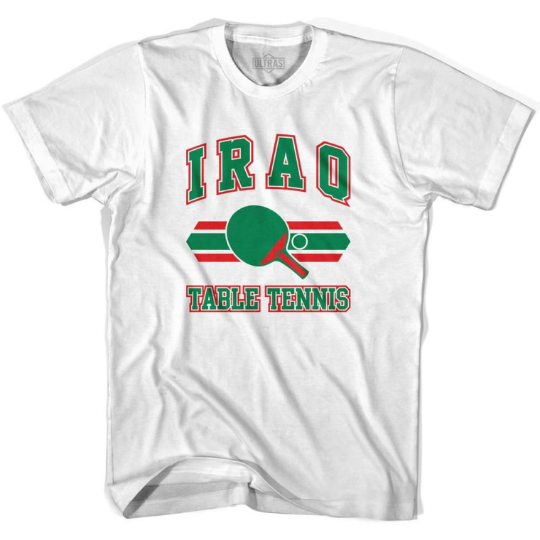 Iraq Table Tennis Womens Cotton T-shirt - White