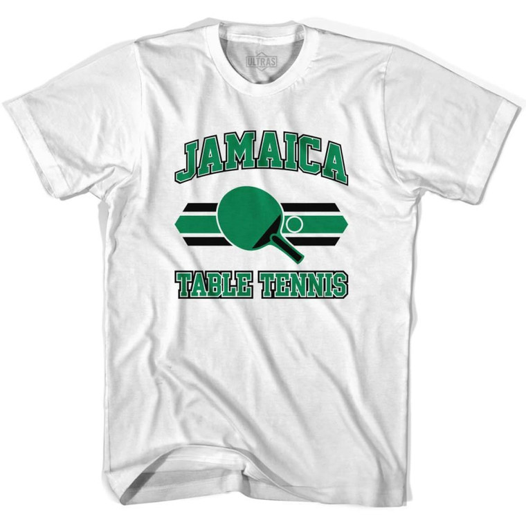 Jamaica Table Tennis Adult Cotton T-shirt - White