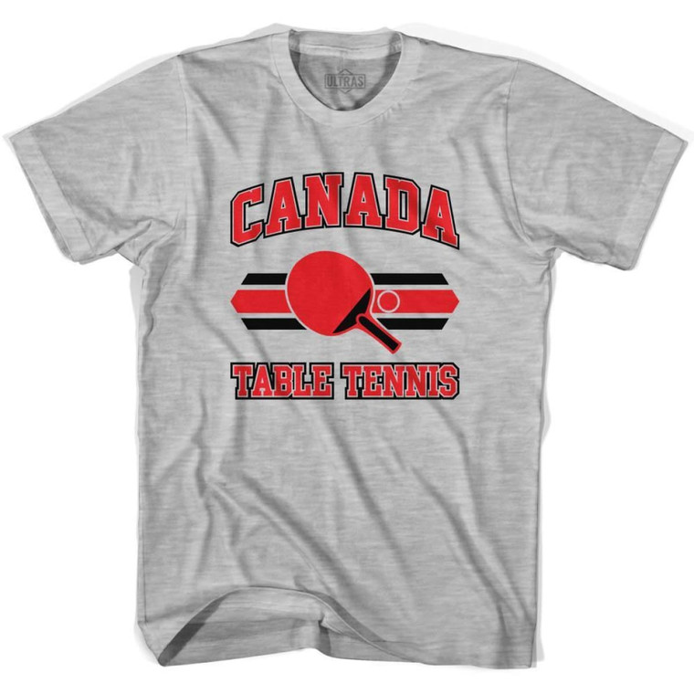 Canada Table Tennis Adult Cotton T-Shirt - Grey Heather