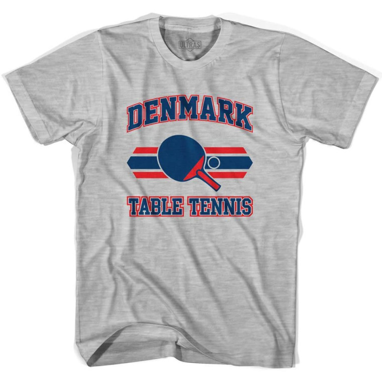 Denmark Table Tennis Adult Cotton T-Shirt - Grey Heather