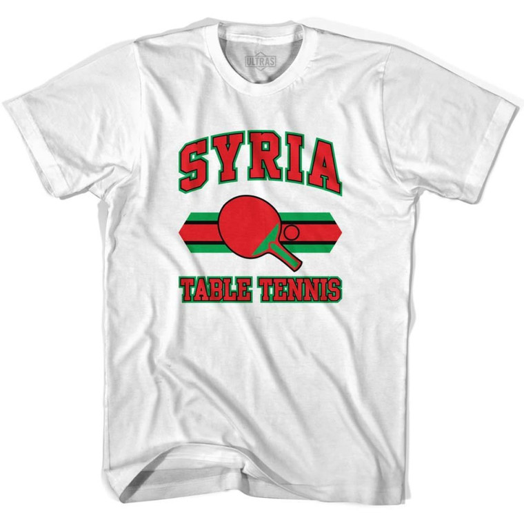 Syria Table Tennis Womens Cotton T-shirt - White