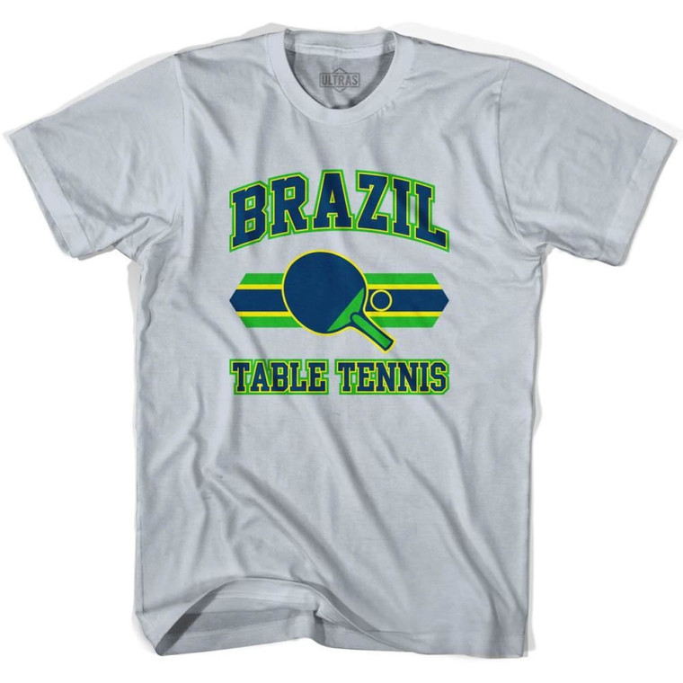 Brazil Table Tennis Adult Cotton T-Shirt - Cool Grey
