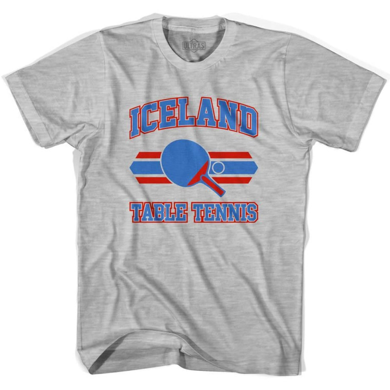 Iceland Table Tennis Womens Cotton T-Shirt - Grey Heather
