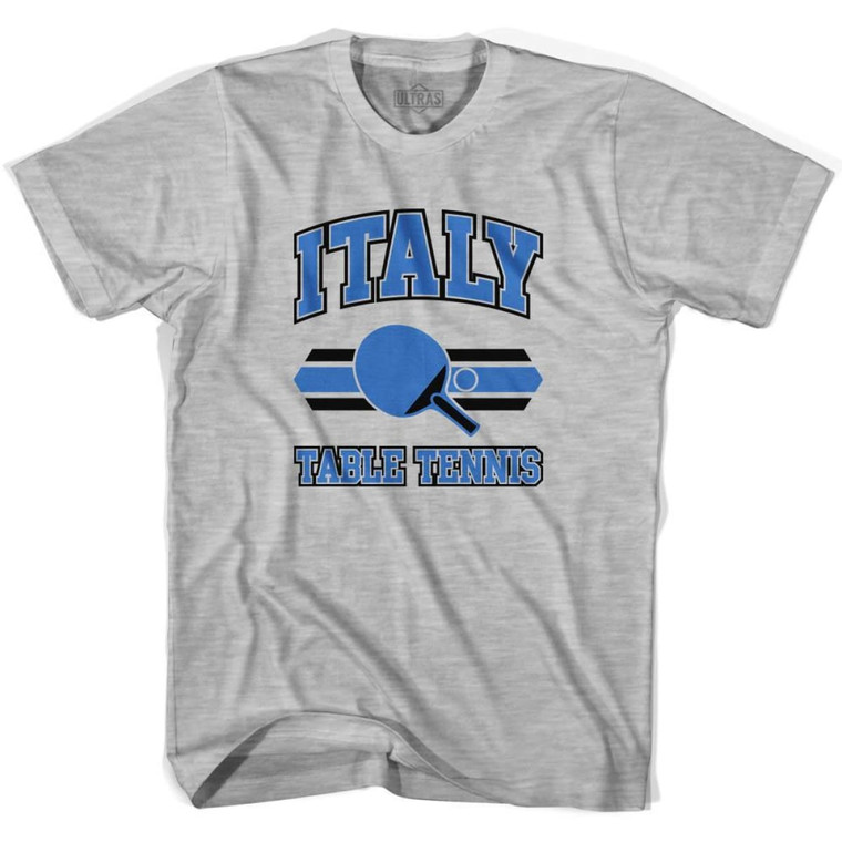 Italy Table Tennis Adult Cotton T-Shirt - Grey Heather