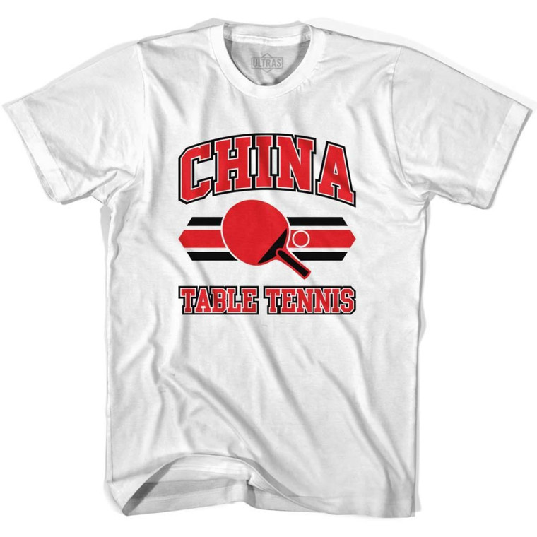 China Table Tennis Womens Cotton T-shirt - White