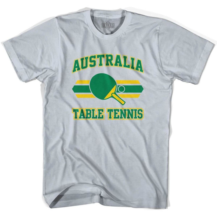 Australia Table Tennis Adult Cotton T-Shirt - Cool Grey