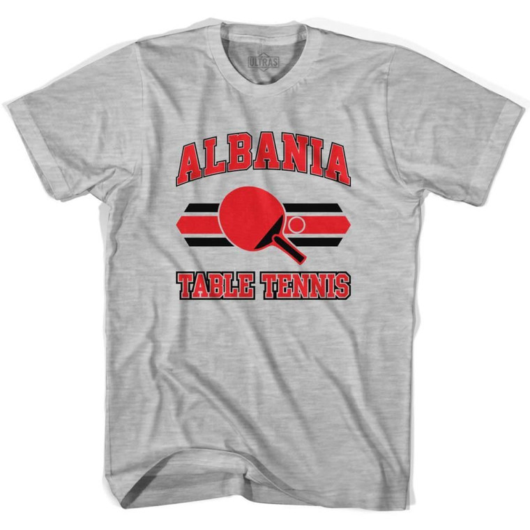 Albania Table Tennis Womens Cotton T-Shirt - Grey Heather