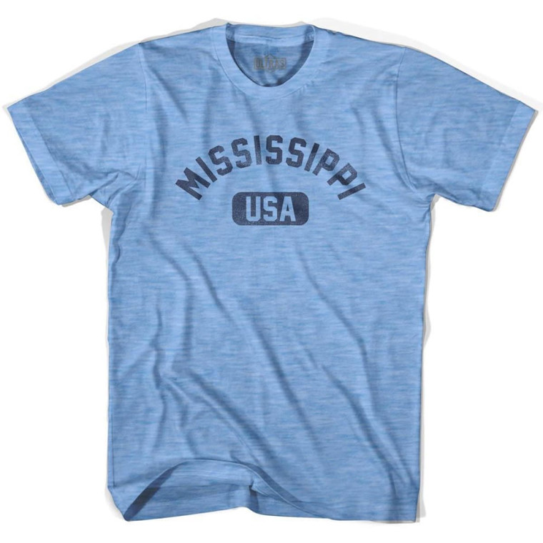 Mississippi USA Adult Tri-Blend T-Shirt - Athletic Blue