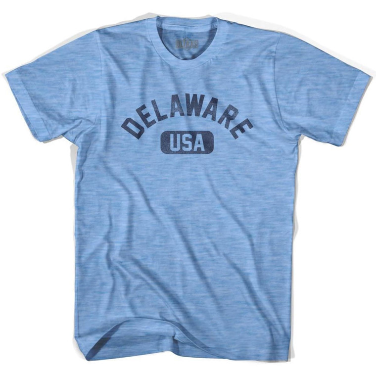 Delaware USA Adult Tri-Blend T-Shirt - Athletic Blue