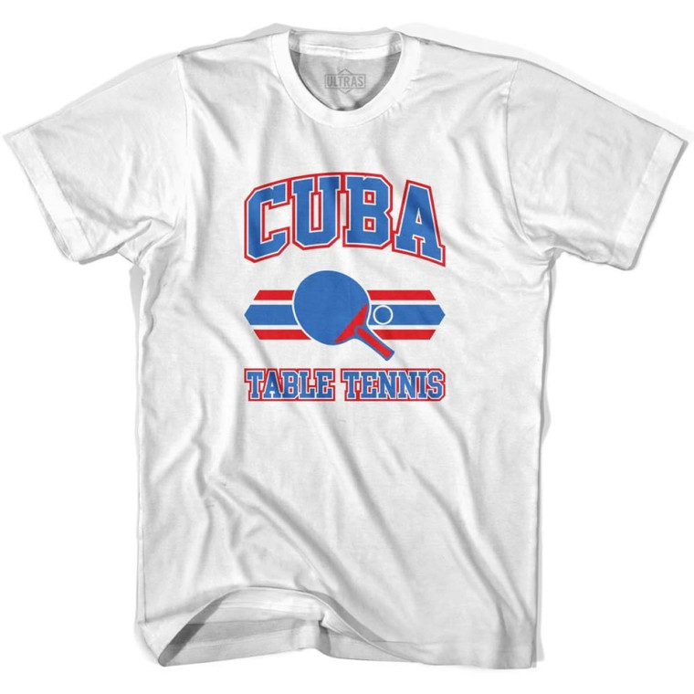 Cuba Table Tennis Womens Cotton T-shirt - White