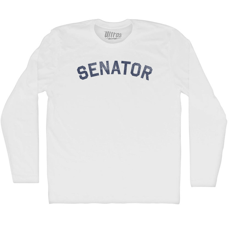 Senator Adult Cotton Long Sleeve T-shirt - White