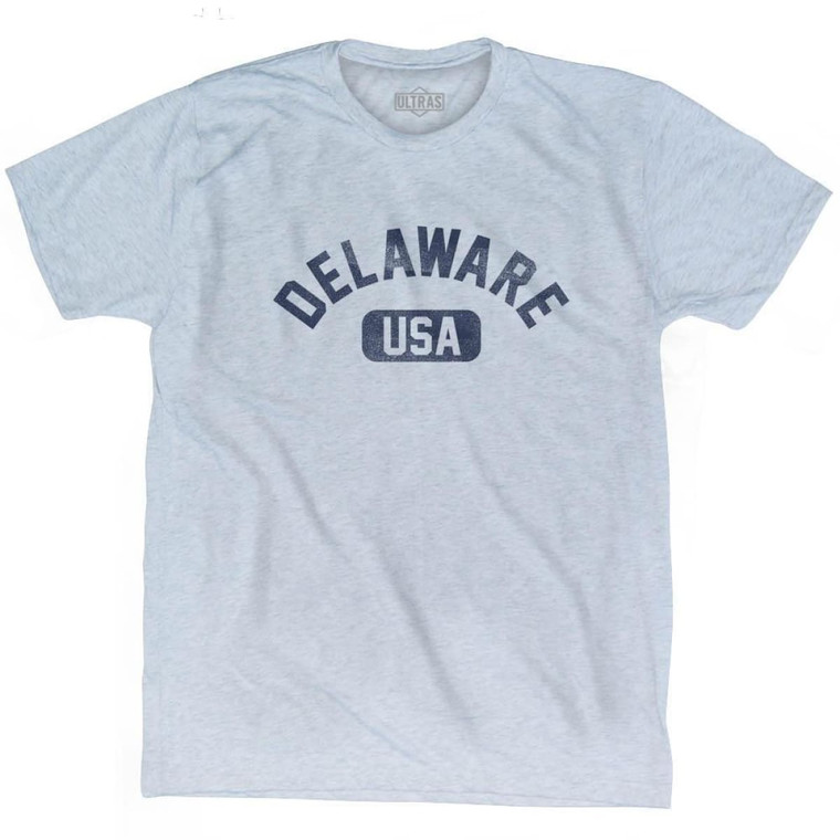 Delaware USA Adult Tri-Blend T-Shirt - Athletic White