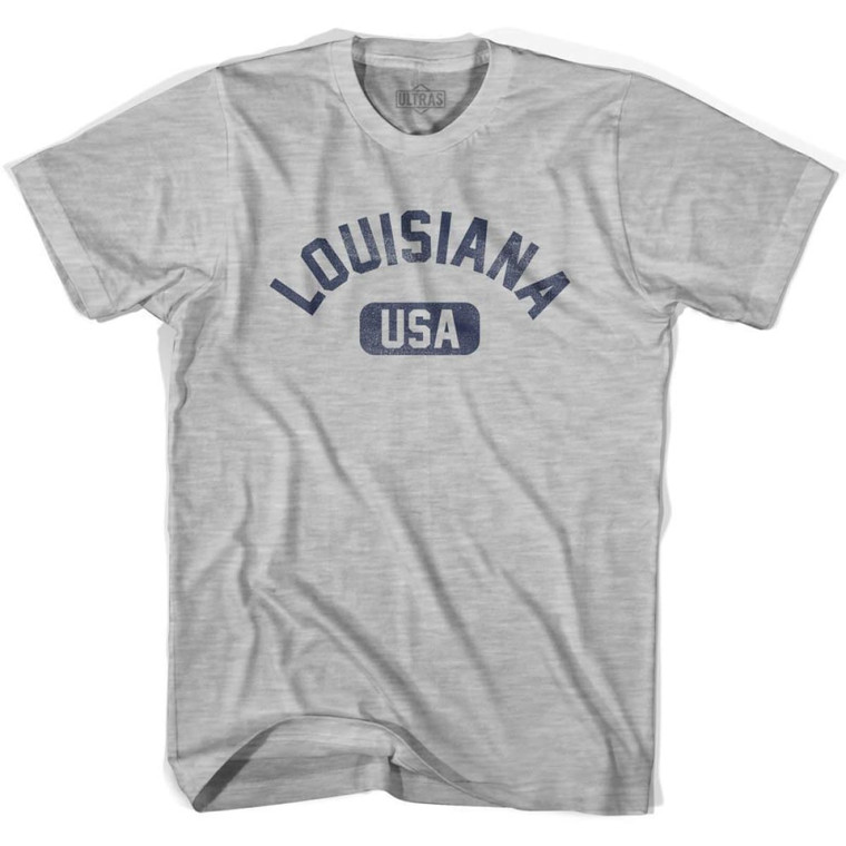 Louisiana USA Womens Cotton T-Shirt - Grey Heather