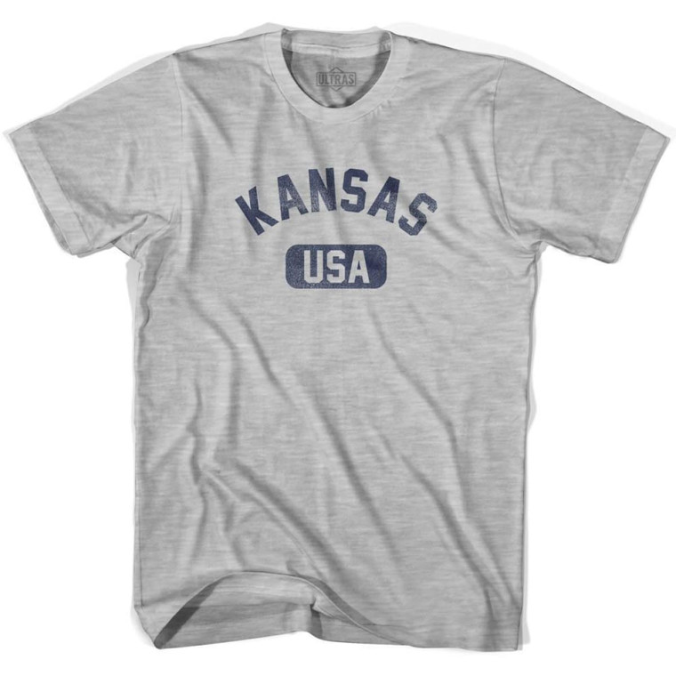 Kansas USA Womens Cotton T-Shirt - Grey Heather