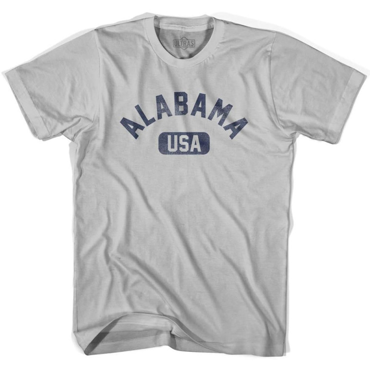 Alabama USA Adult Cotton T-Shirt - Cool Grey