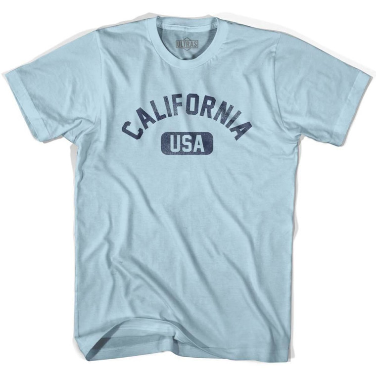 California USA Adult Cotton T-Shirt - Light Blue