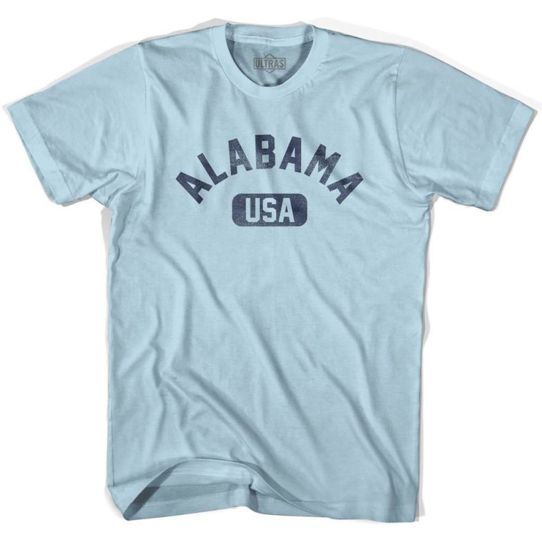 Alabama USA Adult Cotton T-Shirt - Light Blue