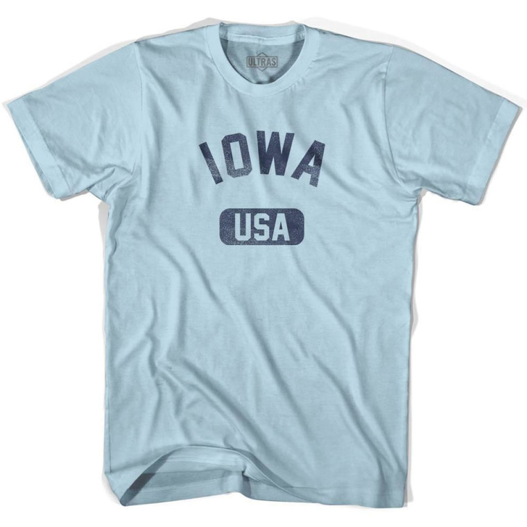 Iowa USA Adult Cotton T-Shirt - Light Blue