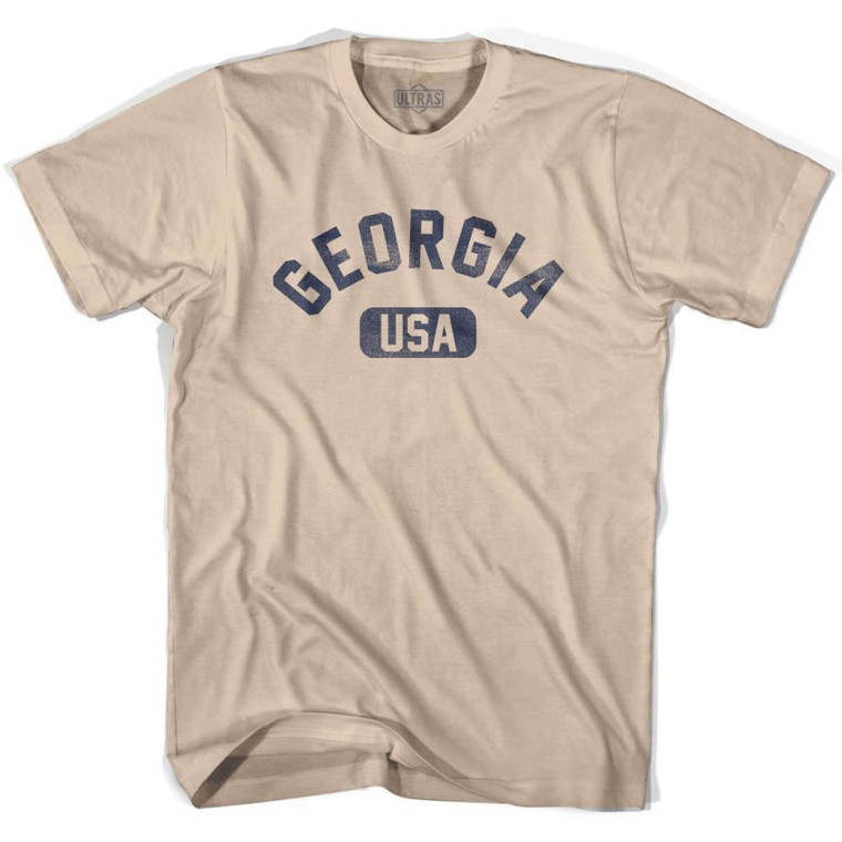 Georgia USA Adult Cotton T-Shirt - Creme